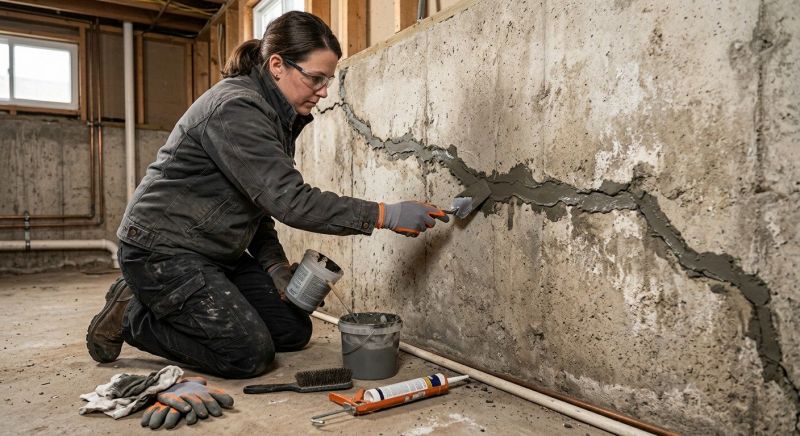 Cracked Basement Floor Repair in Bullitt County, KY
